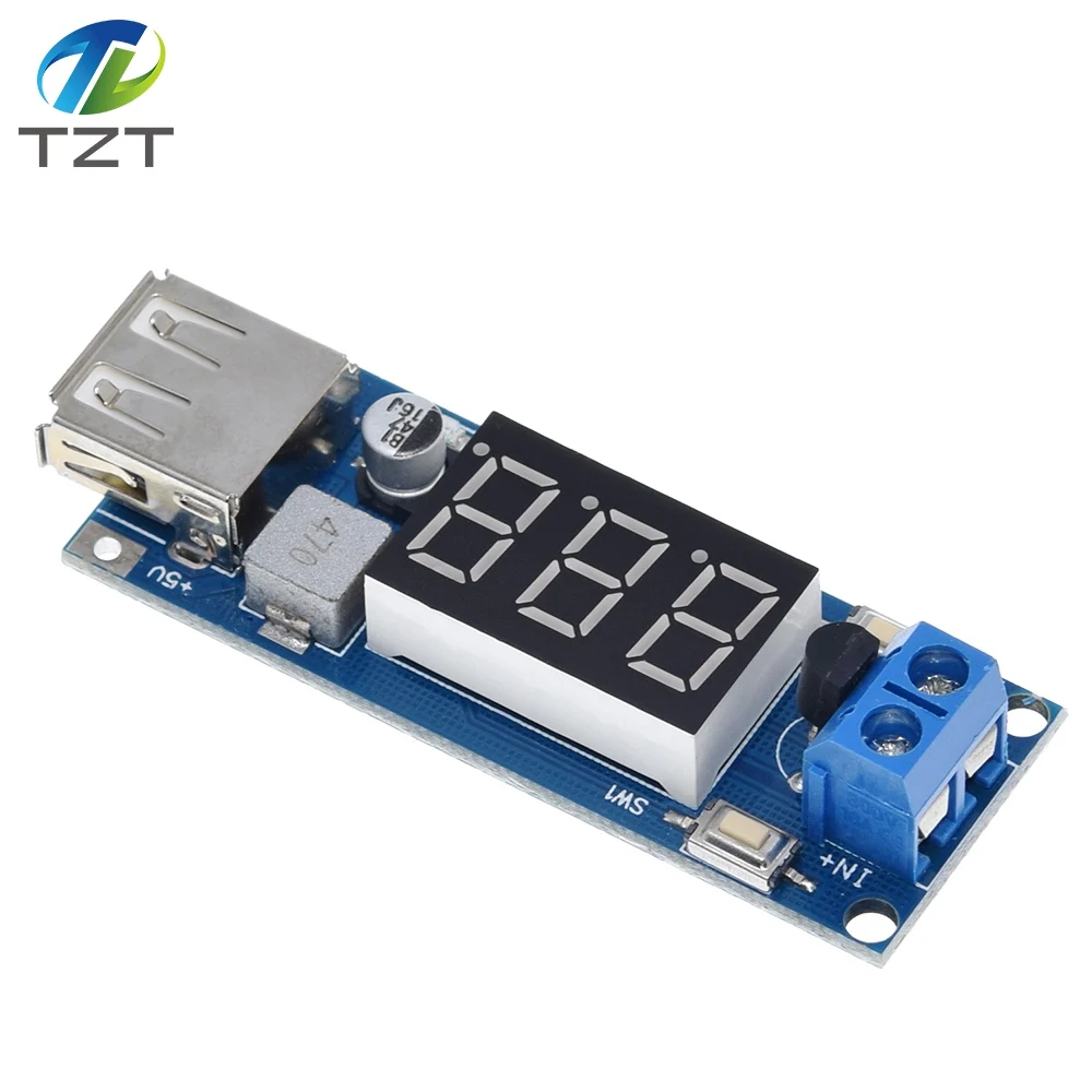 Завеса DC-DC понижающий модуль двухпроводная Вольтметр 5В USB Зарядное устройство