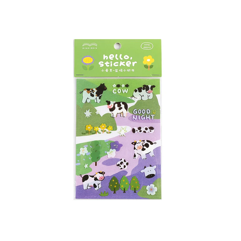 

PET Sticker Farm Animals Cows Dog Rabbit Little Love Series Handbook Material Sticker 4 Types