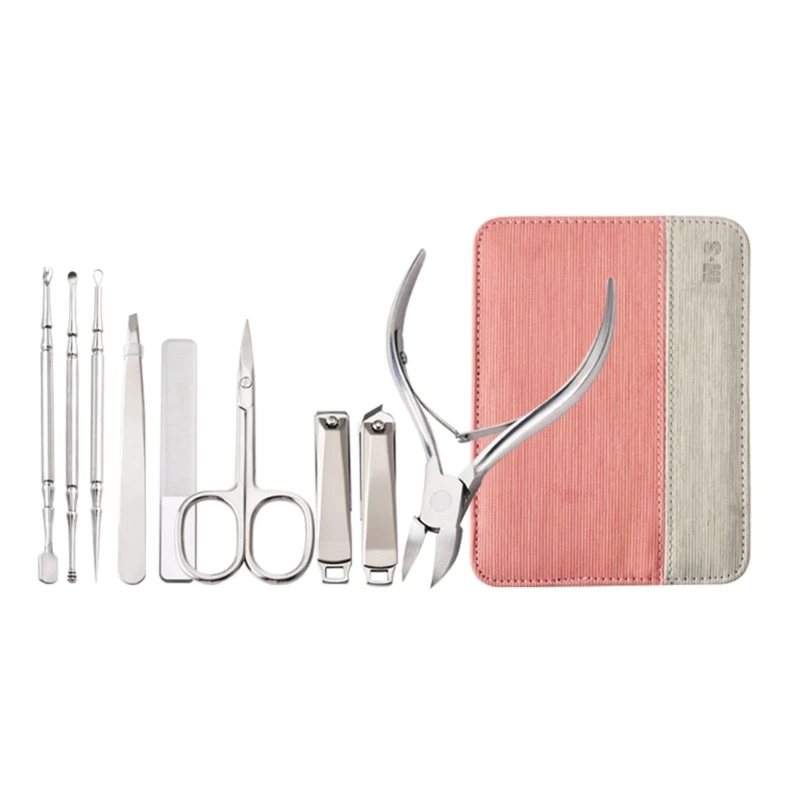 

Manicure Set 9 Pieces Nail Clipper Set Scissors Pedicure Tools Kit Toenail and Fingernail Clippers for Travel Men Women