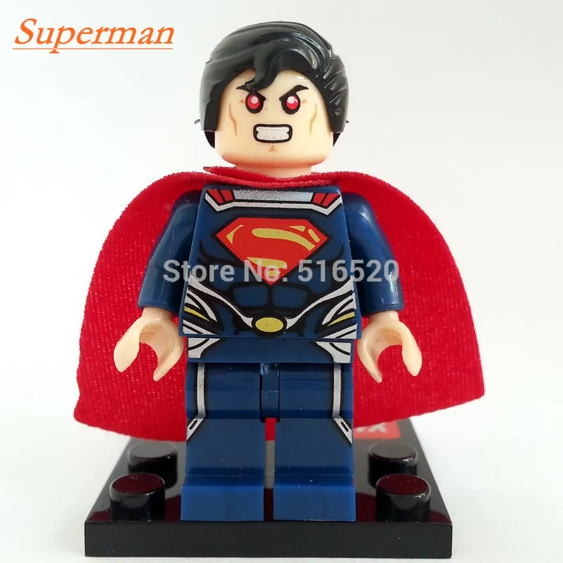 Super Man Один горячий Супер Герои 500+ горячая фигурка Marvel DC Мстители Дэдпул Звездный огонь Бэтмен Супермен железный человек строительные блоки игрушки - Цвет: Super Man