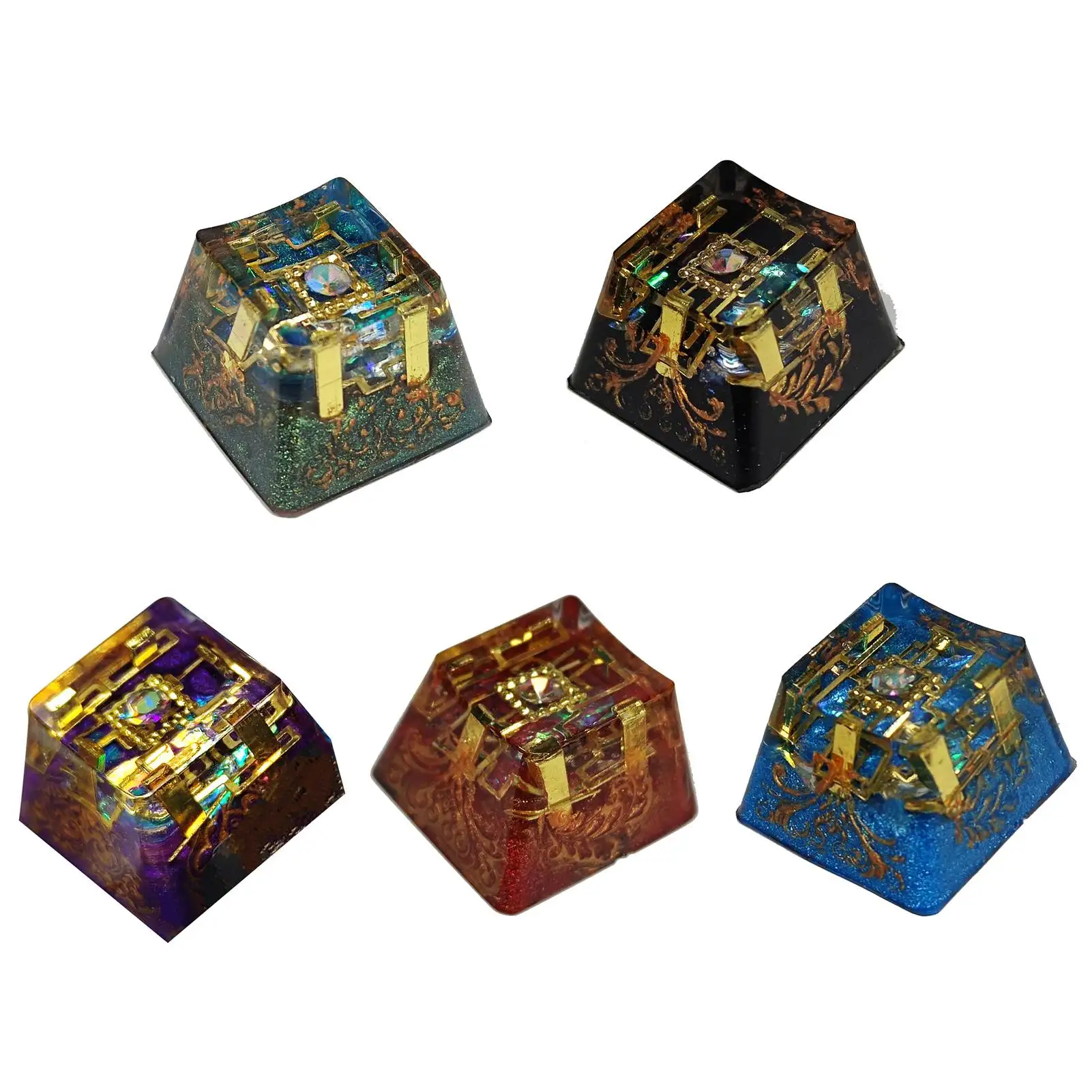 mechanical keyboard personality handmade keycaps secret gold realm translucent keycaps gifts for boys 1pc free global shipping