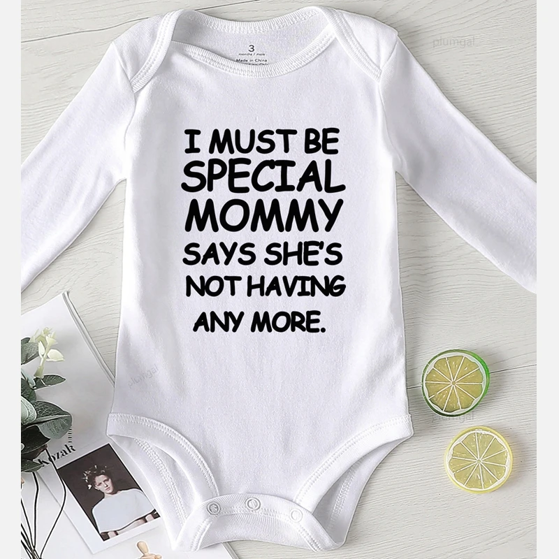 I Must Be Special Mommy/Одежда для новорожденных мальчиков с буквенным принтом Комбинезон