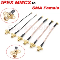 2pcs ipex mmcx to sma female adapter rpsma inner needle inner hole aperture 2 5mm for antenna through machin image transmission