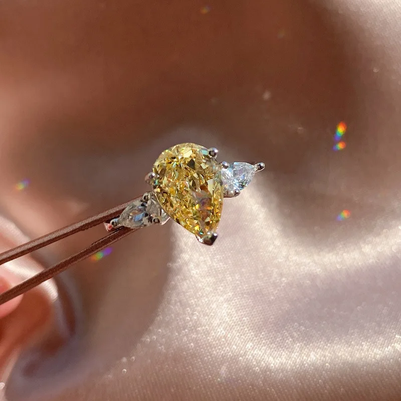 Шипай 925 пробы Серебряная Груша Cut цитрин розовый сапфир создан муассанит