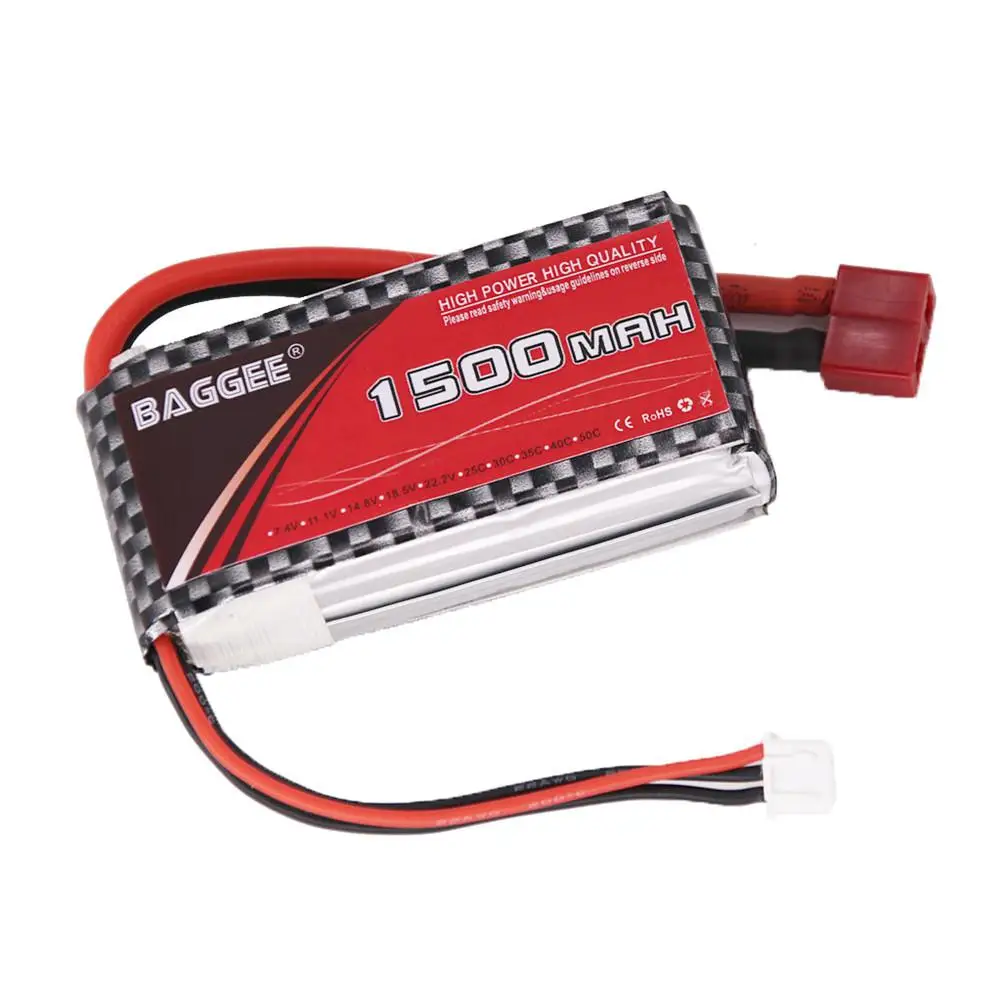 1 шт. BAGGEE Высокая разрядка Скорость 25C 2S 7 4 V 1500MAH литиевая батарея совместима для RC