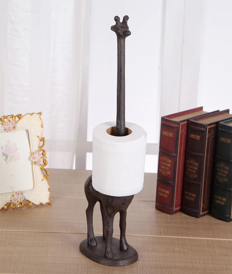 

European-style Cast Iron Handicraft Paper Towel Holder Kitchen Paper Home Furnishing Decoration Giraffe Paper Towel Holder