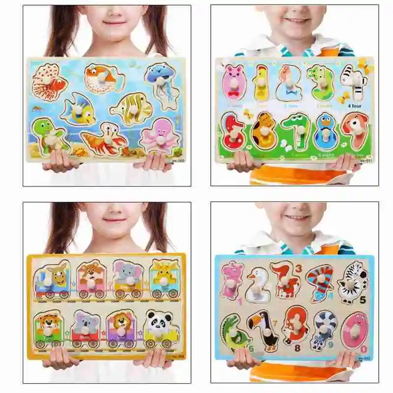 Развивающие игрушки для детей деревянные Обучающие головоломки с цифрами
