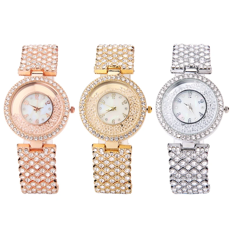 

Luxury Top Design Ladies Watch Simple Personality Quicksand Star-Studded Diamond Dial Wild High-Value Temperament Bracelet Watch