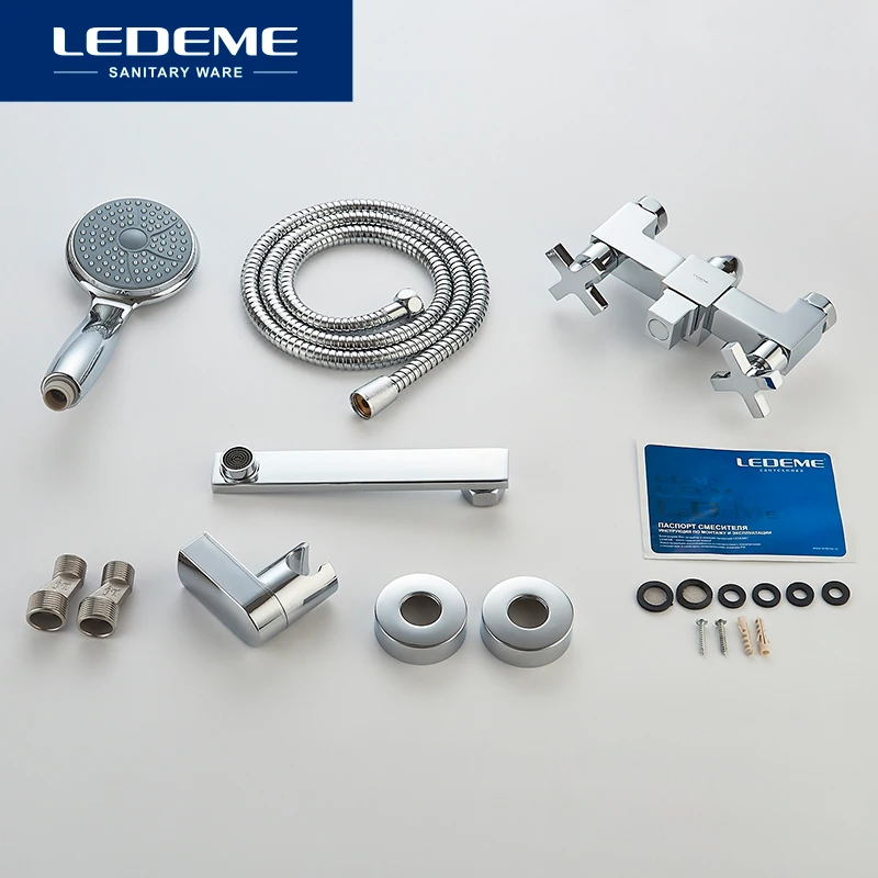 LEDEME Смеситель для ванны с длинным изливом 200мм. латунь Цвет: хром L3184|faucet set|faucet