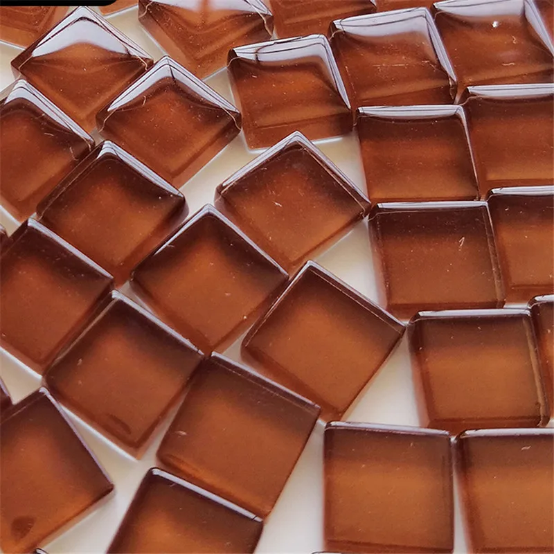brown 50 штук 10*10*4 мм цветной Кристальный стеклянный квадратный пазл для детей креативные настольные игры - Цвет: brown