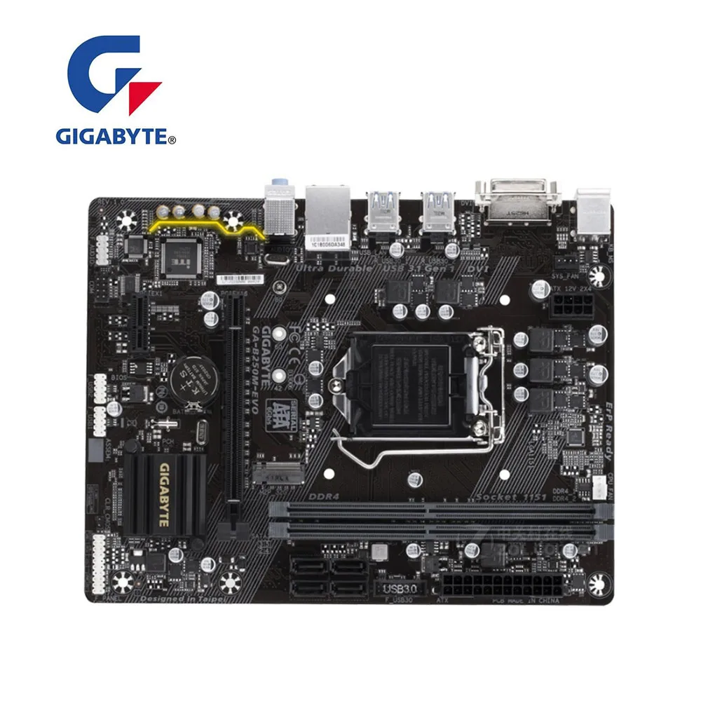 Для GIGABYTE B250M EVO настольная GA DDR4 материнская плата B250 розетка LGA 1151 б/у