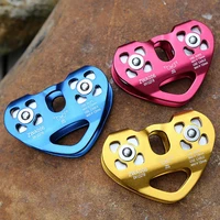 climbing heart pulley heart shape climbing double pulley steel cable rope 13mm climbing device outdoor speed zipline trolley