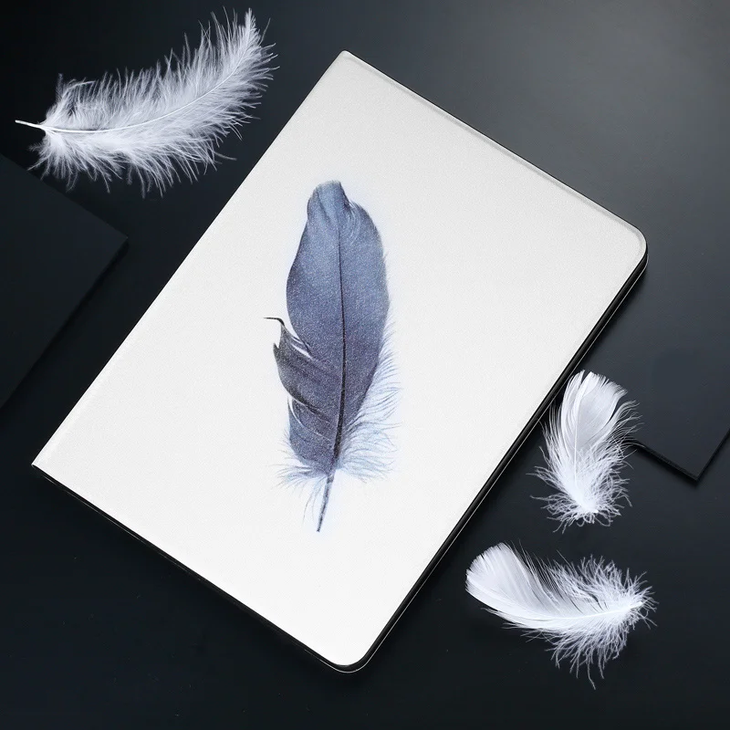 

For Ipad Pro 11 Mini 5 10.2 Air 3 Case Pure Color Feather Simple Fashion Shell Book-style Ultra-thin Protective Cover