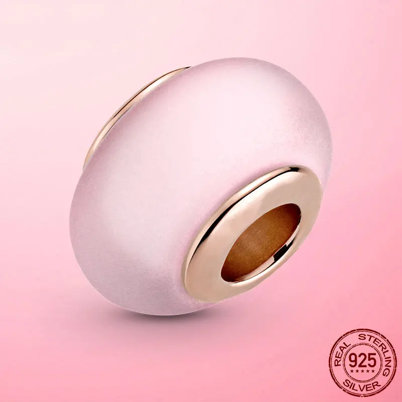 

Real 925 Sterling Silver Charms Matte Blue Murano Glass Charm Beads Fit Original Pandora Bracelet Silver 925 Fine Jewelry Gift