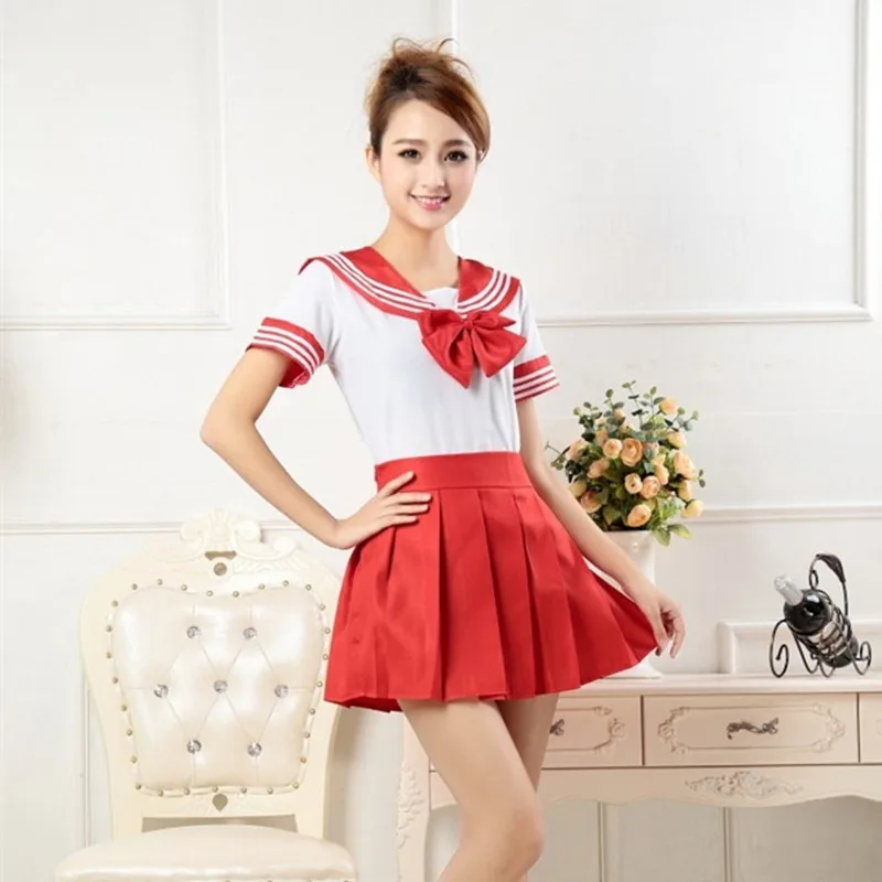 

Japanese Korean Version JK Suit Woman School Uniform High School Sailor Navy Cosplay Costumes Student Girls Pleated Skirt