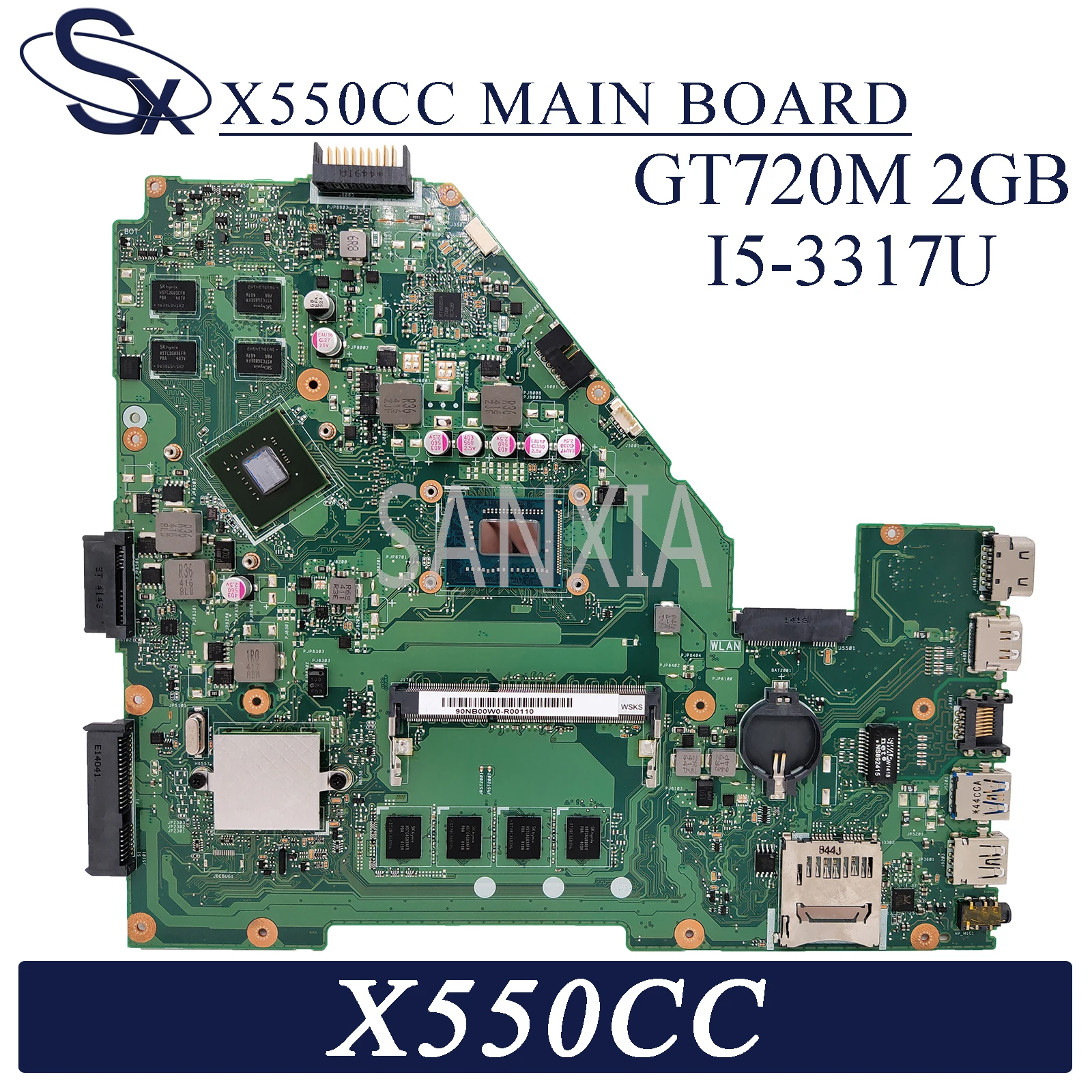 

Материнская плата KEFU X550CC для ноутбука ASUS X550C A550C X550CL R510C, оригинальная материнская плата 4GB-RAM I5-3317U GT720M