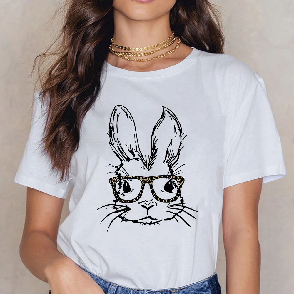 

2020 Bunny New Printed Gorgeous Women T-shirt Loose High Quality White Shirt Streetwear Exquisite Summer T-shirts