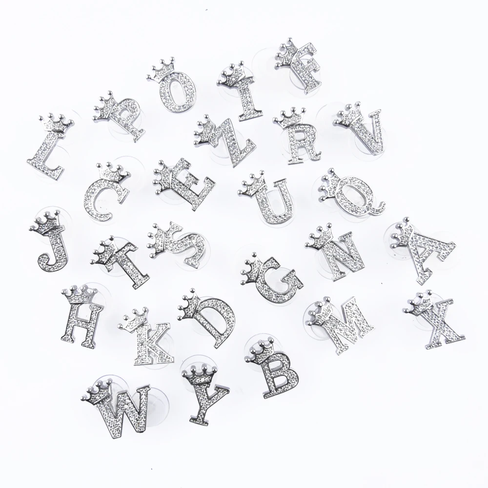 Hot Sale Metal Croc Shoe Charms Crown Letter Bling Rhinestone Shoes Decorations High Quality Butterfly Wristband Accessories