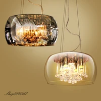 american crystal pendant light luxury glass light fixture for living room pendant romantic dining room suspension decoration led