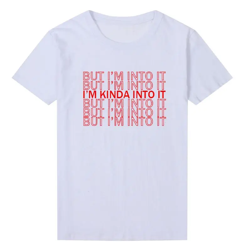 Но я в него принт Для женщин футболки повседневные свободные хлопковые топы