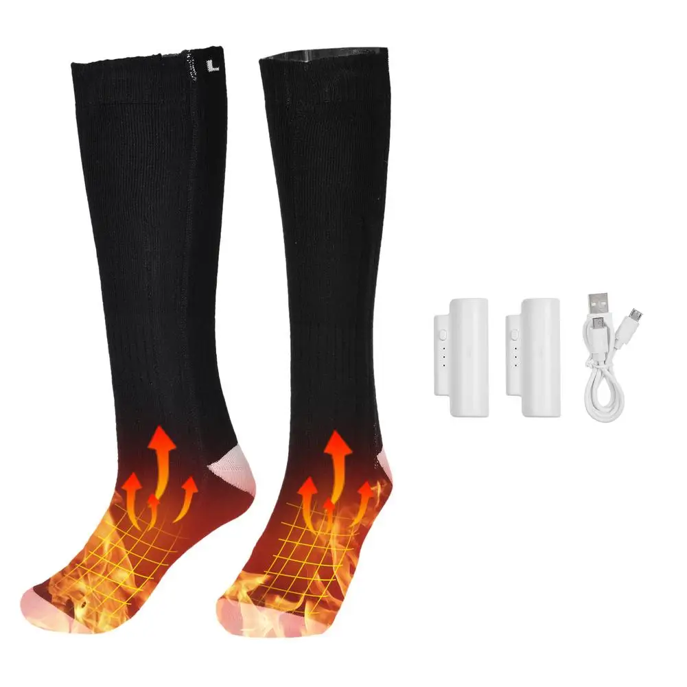 

Winter Heating Socks Rechargeable Heating Socks Warmer Spiral Heating Socks Elastic Double Layers Socks 3-Speed Temperature Mode