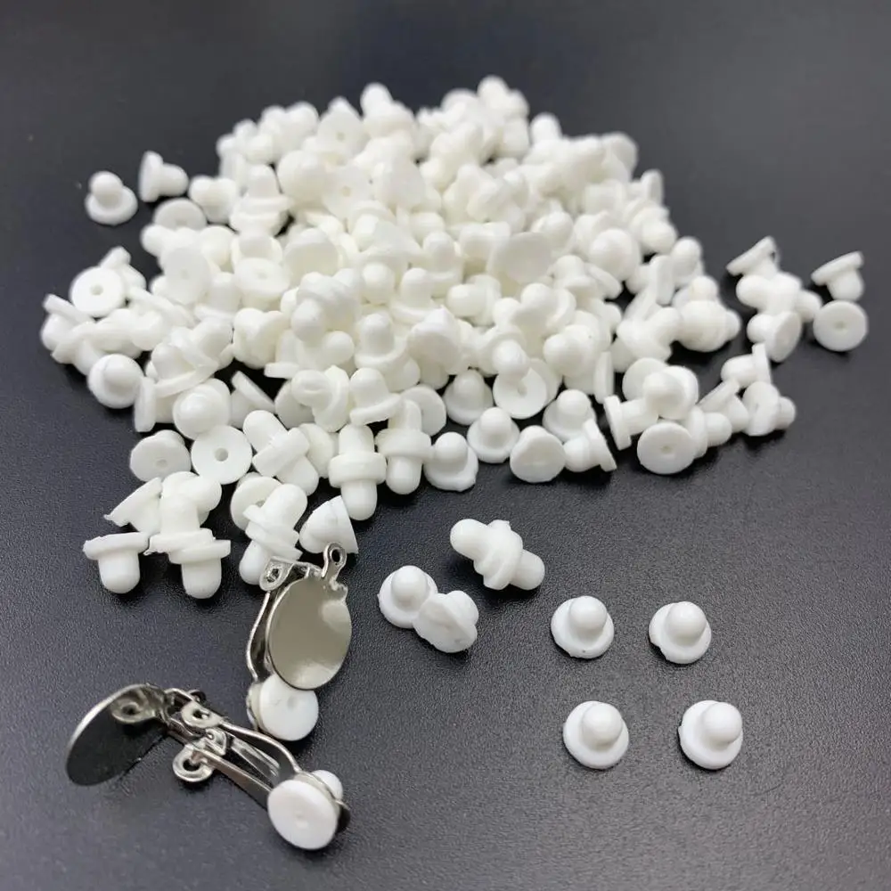 100 шт белый мягкий силиконовый анти боль уха клип Pad Серьги Аксессуары DIY