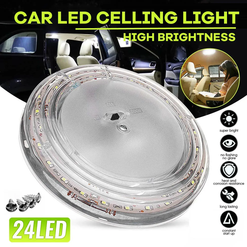 

12v CEILING FIXTURE ROUND DOME READING LIGHT FOR CAMPER TRAILER MARINE