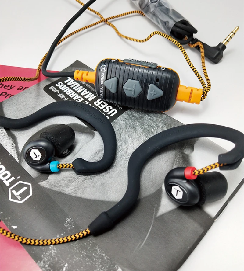 

New USA Toughtested Jobsite Noise reduction wired earphone Ear hook outdoor work sport headphone Stereo earbuds