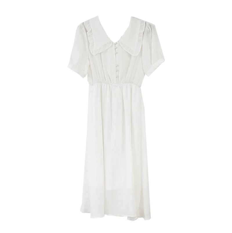 

French Style Retro Kikyou Dress Immortal Mori Dress Fresh Waist Slimming Temperament Mid-Length 2020 Summer