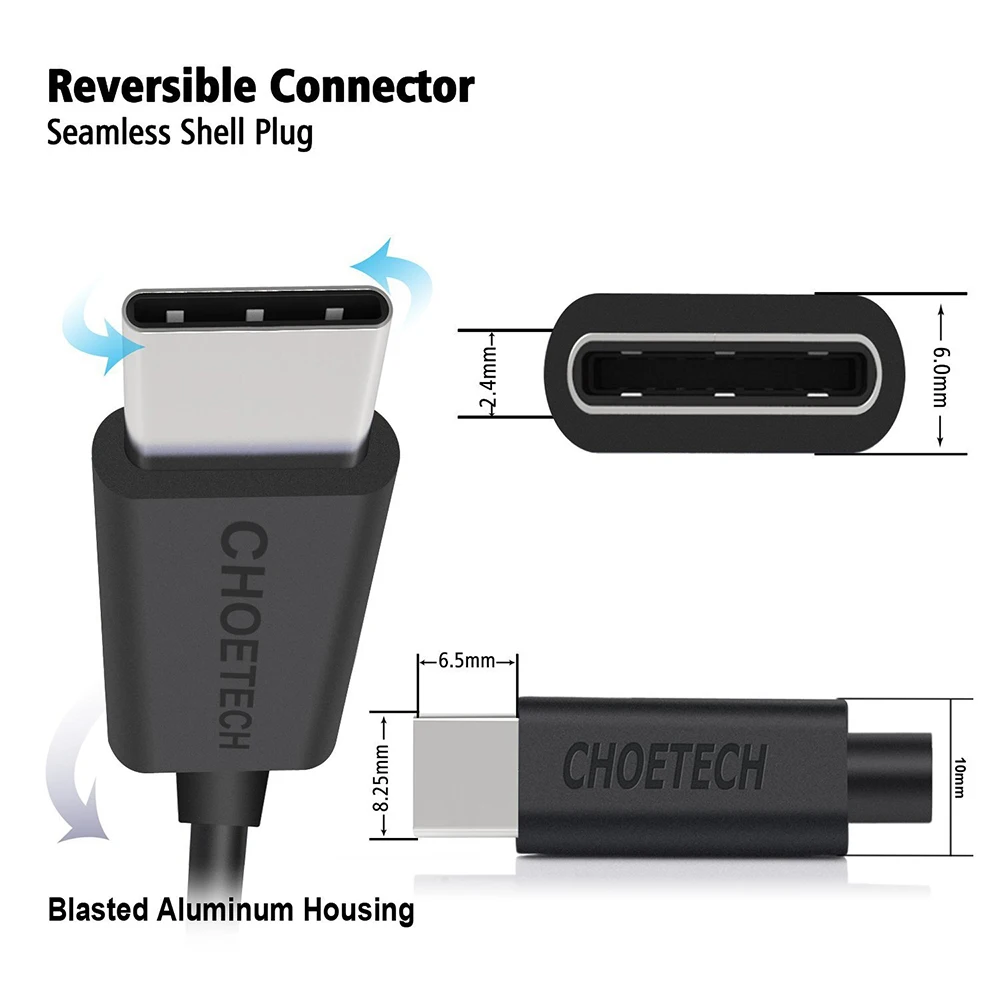 Кабель зарядный Choetech USB Type-C на A 2 0 3 м | Мобильные телефоны и аксессуары