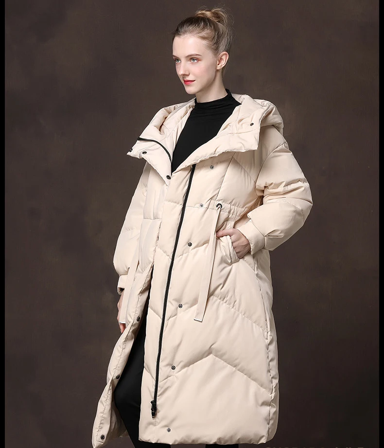 2019 женский зимний длинный пуховик черный красный хаки зимняя куртка с капюшоном