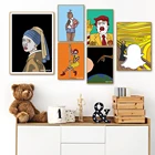 Привлекательные забавные холщовые постеры с изображением груди и пуговиц для ванной комнаты абстрактные известные серьги для девушек милые мужские картины Настенная картина домашний декор