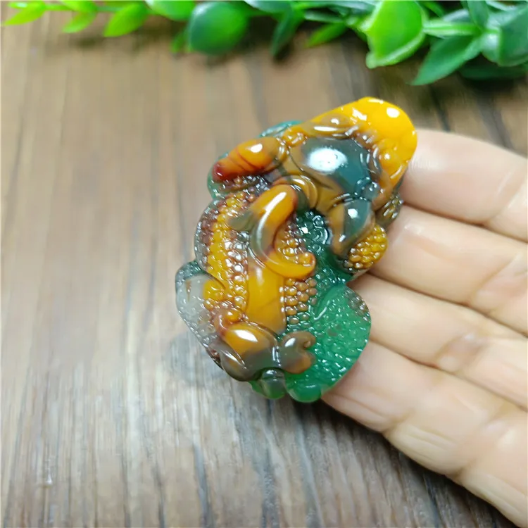 

Hot Selling Natural Colorful Pixiu Pendant Charm Jewellery Women's Hand-Carved Necklace for Women Men Fashion Accessories