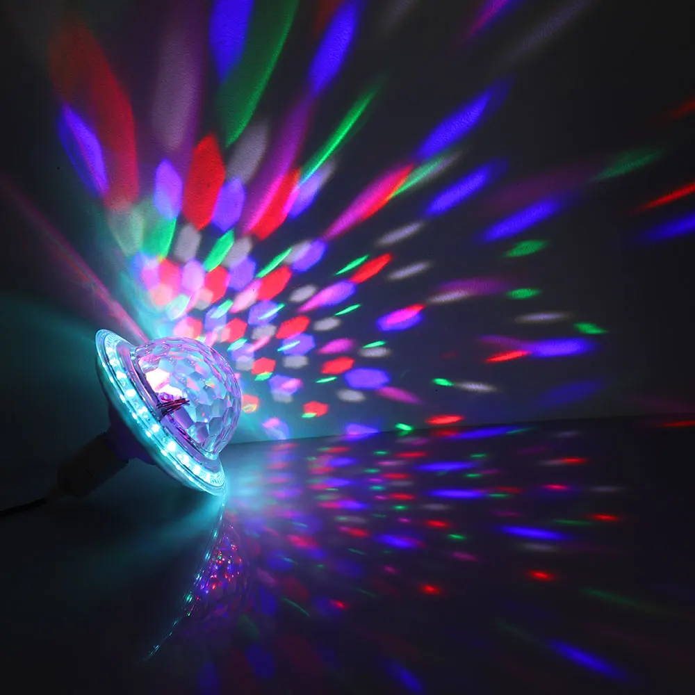 Светодиодная сценическая лампа RGB вращающийся волшебный диско шар музыкальный