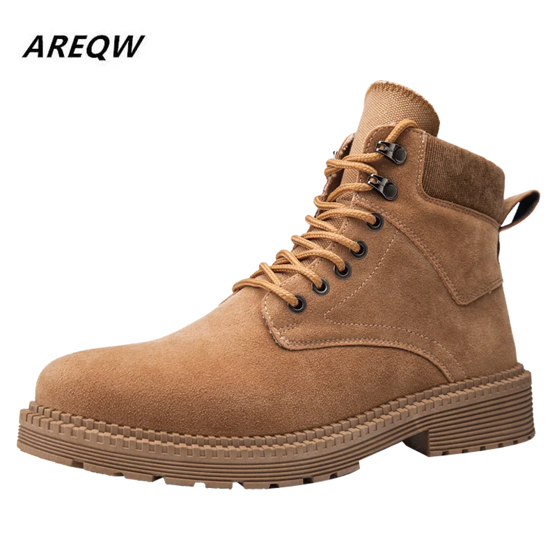 2019 Men's Boots Fashion Work Boot Male Autumn Leahter Footwear High Top Leather Casual Shoes Man Help |