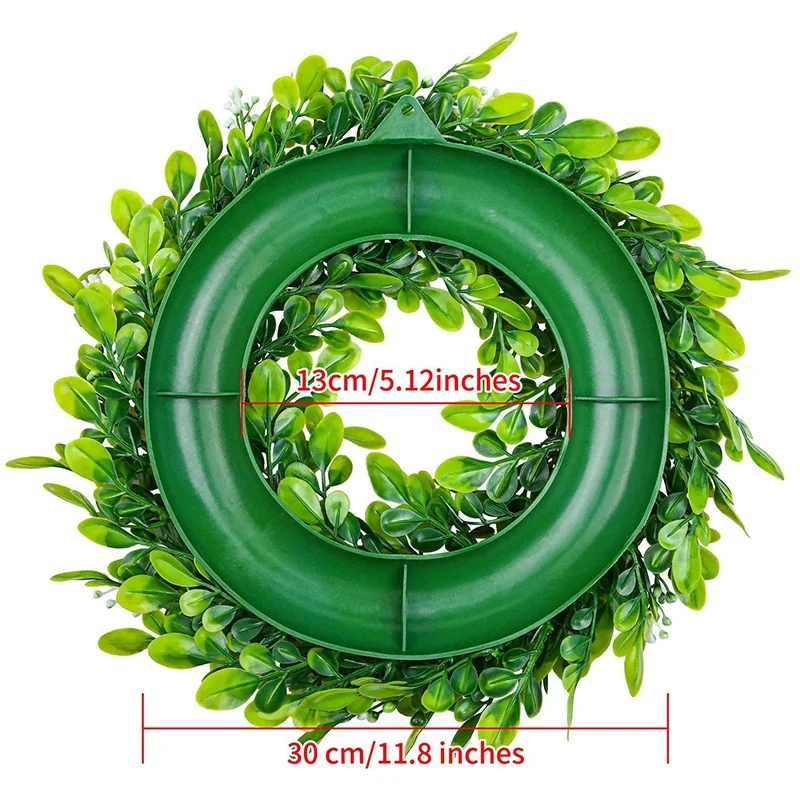 

2 Pack Artificial Boxwood Wreath Faux Artificial Green Leaves Wreath Front Door Hanging Wreath Decoration, 10 Inches
