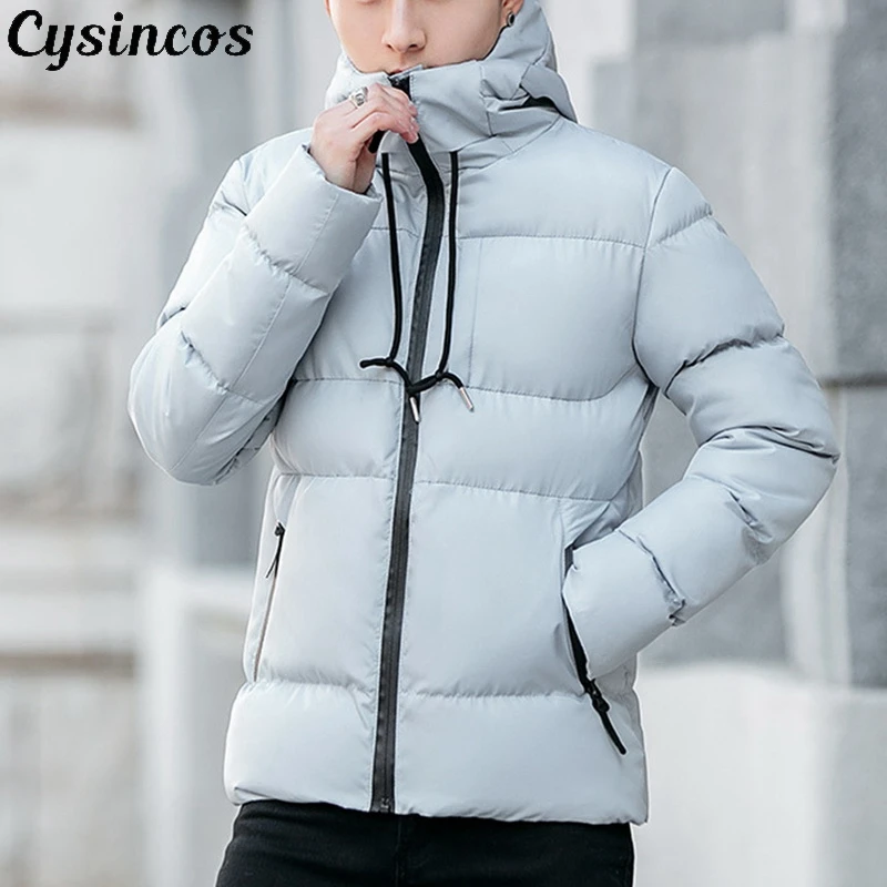 CYSINCOS, Зимняя Мужская парка, верхняя одежда, высокое качество, белый утиный пух, толстый пуховик, Мужское пальто, зимние парки, мужское теплое Брендовое пальто
