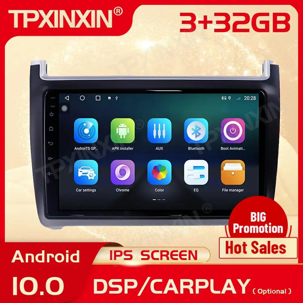 

2 Din Carplay Android радио приемник мультимедиа для Volkswagen Polo 2008 2009 2010 2011 2012 2013 2014 2015 рекордер головное устройство