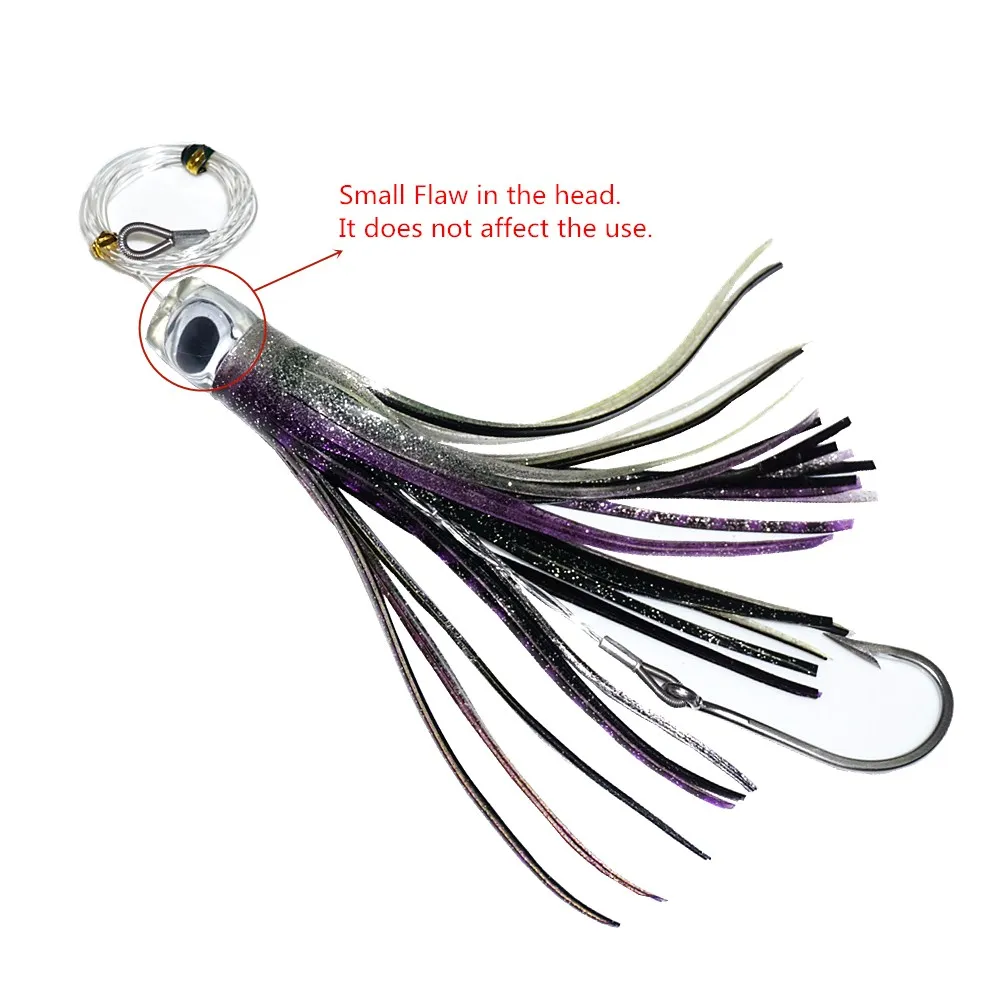 Fishing Lures Trolling Tuna Skirt 8.5 Inch Saltwater Rigged Hooks Big Game Small Flaw | Спорт и развлечения
