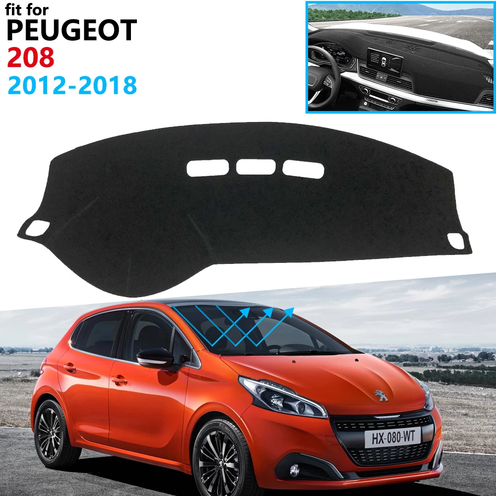 Защитная накладка на приборную панель для Peugeot 208 2012 ~ 2018 автомобильные аксессуары