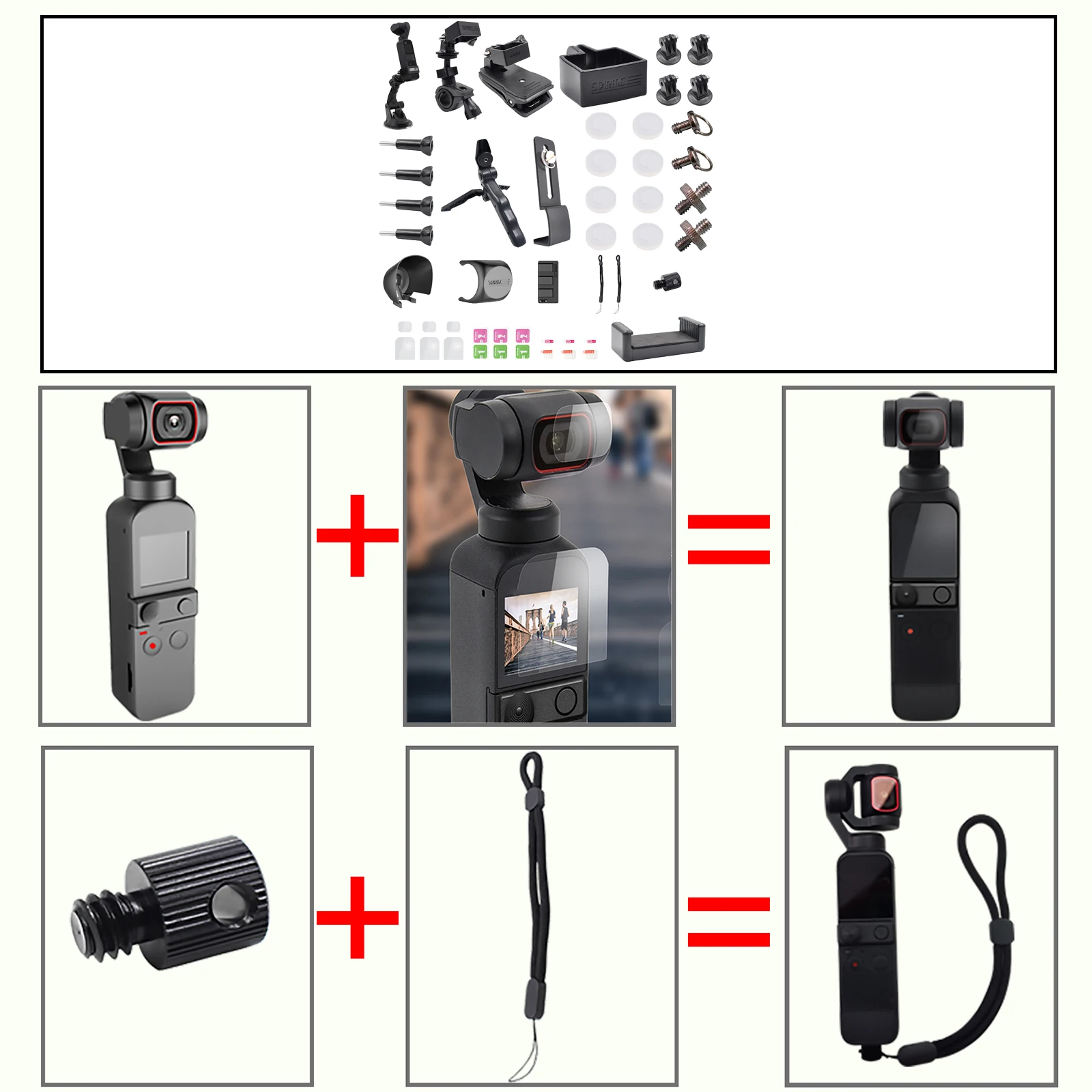 accessories handheld gimbal camera adapter mount suction cup tripod backpack clip and expansion kit for dji pocket 2 free global shipping