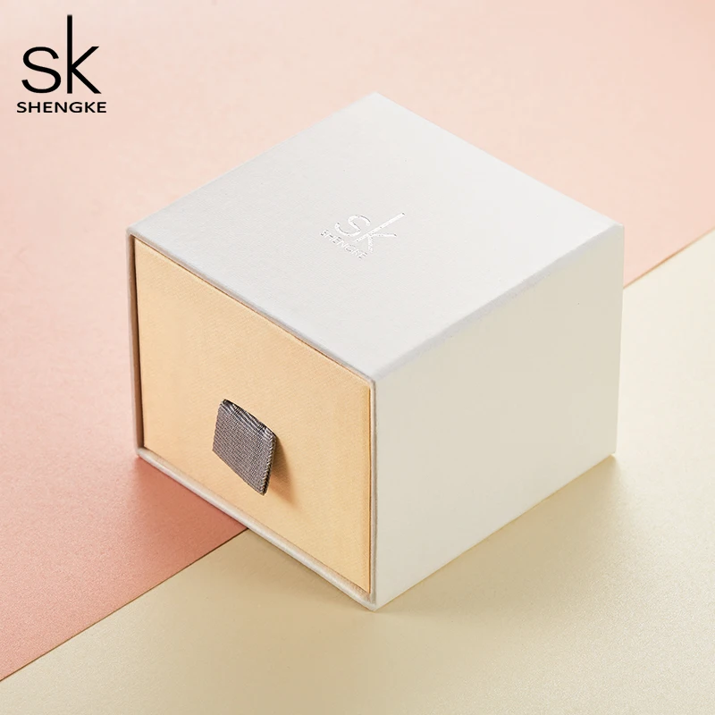 Shengke бренд отличная текстура Подарочная коробка для часов молочно белый