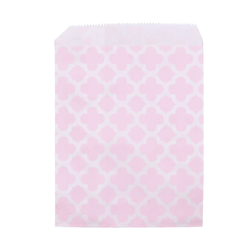 PB03 25/50pcs 18*13cm Kraft Paper Bags Wave Stripe Dot Gift Bag for Wedding Birthday Candy Snack Bag Festival Party Wrapping Supplies - Цвет: PB03