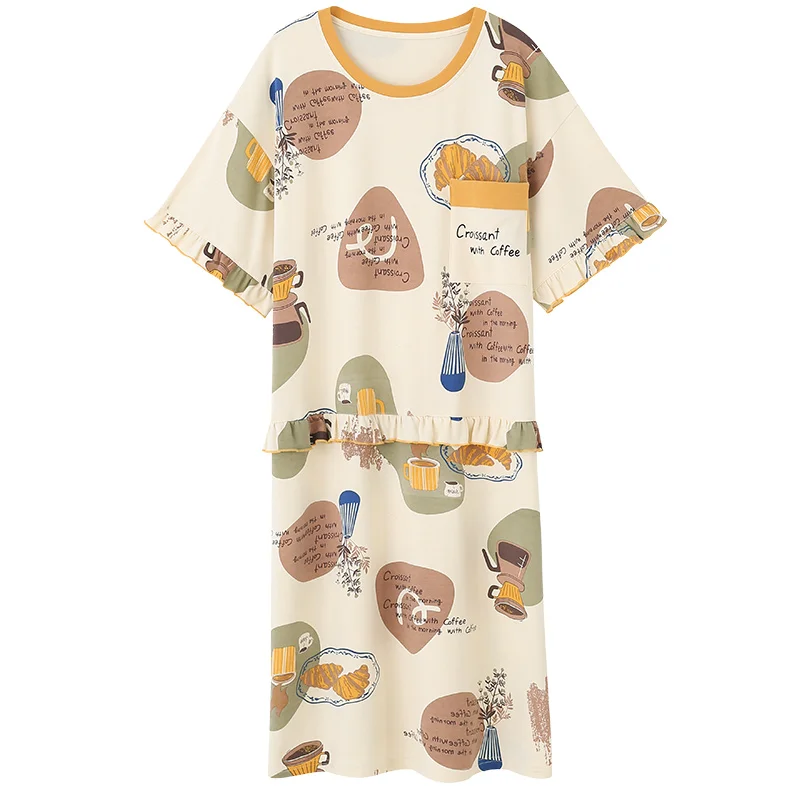 Новинка 2020 умная Повседневная Ночная рубашка с вырезом лодочкой милые ночные