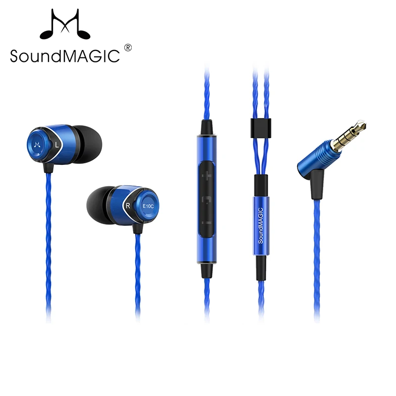 Синий SoundMAGIC Sound MAGIC E10C наушники-вкладыши с микрофоном и функцией изменения громкости шумоизолирующие наушники-вкладыши Hi-Fi стерео наушники - Цвет: Синий