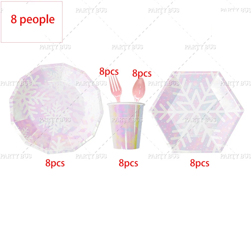

AVEBIEN Snow Christmas Colorful paper plate Disposable tableware set party supplies birthday party decorations