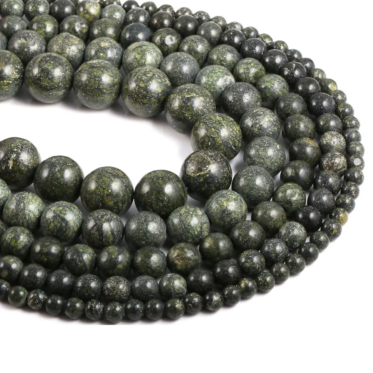 

Natural Stone South Africa Green Jadee Stone Beads Round Loose Beads For jewelry making DIY Necklace Bracelet Accessories