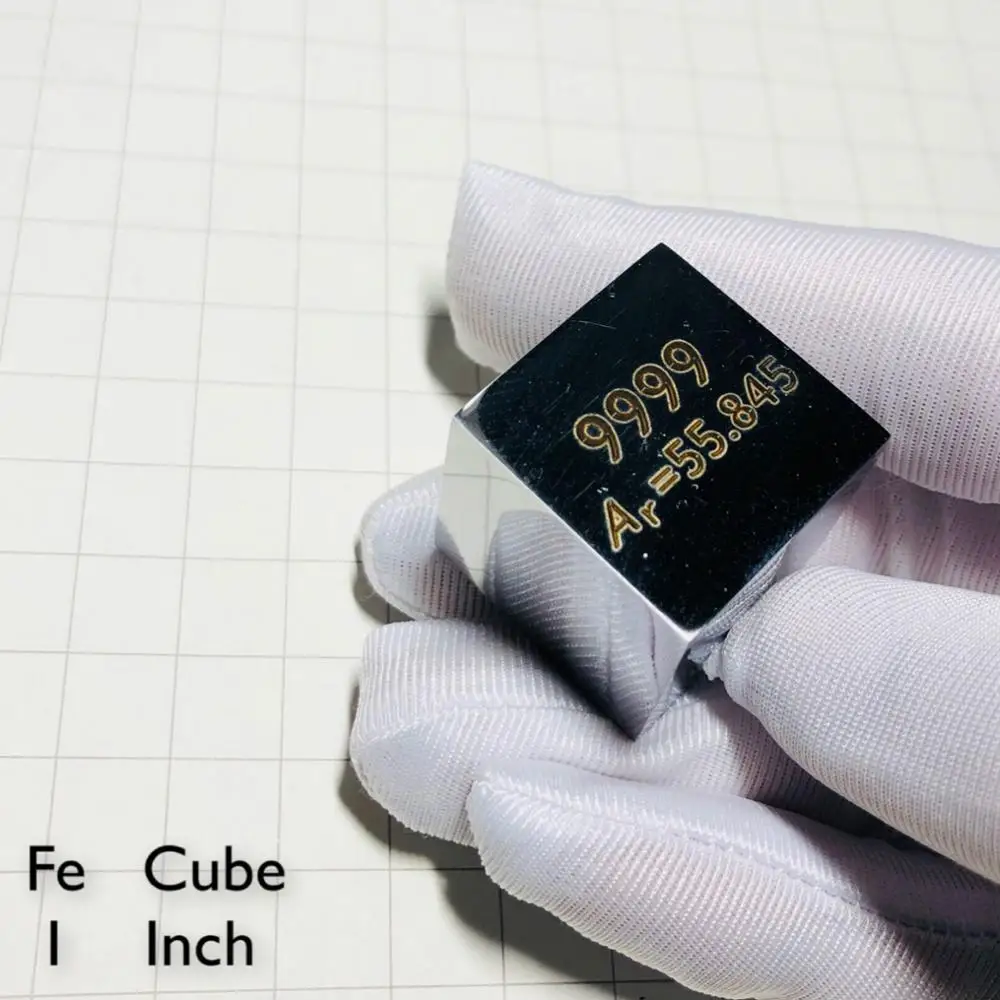 

Mirror polished Iron Fe Cube 1 inch Periodic Table Format High Purity 99.95%