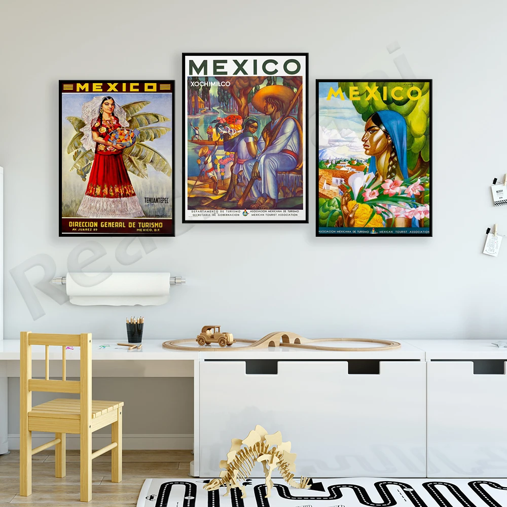 Мексиканский винтажный постер для путешествий винтажное настенное искусство