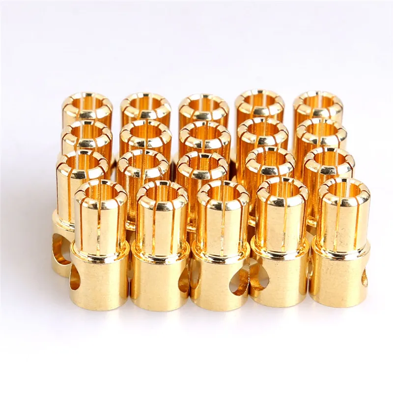 

20 Pairs/Lot Brushless Motor Banana Plug 6.0mm 6mm Golden Bullet Connector Plated for ESC Battery RC Helicopter Parts